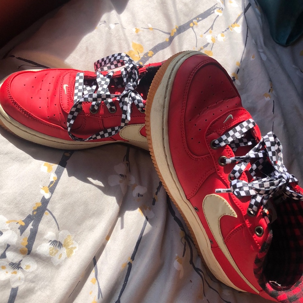 Red Nike Air Force ones